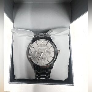 Geoffrey Beene Gunmetal-Tone Bracelet Watch (GB8196GU)